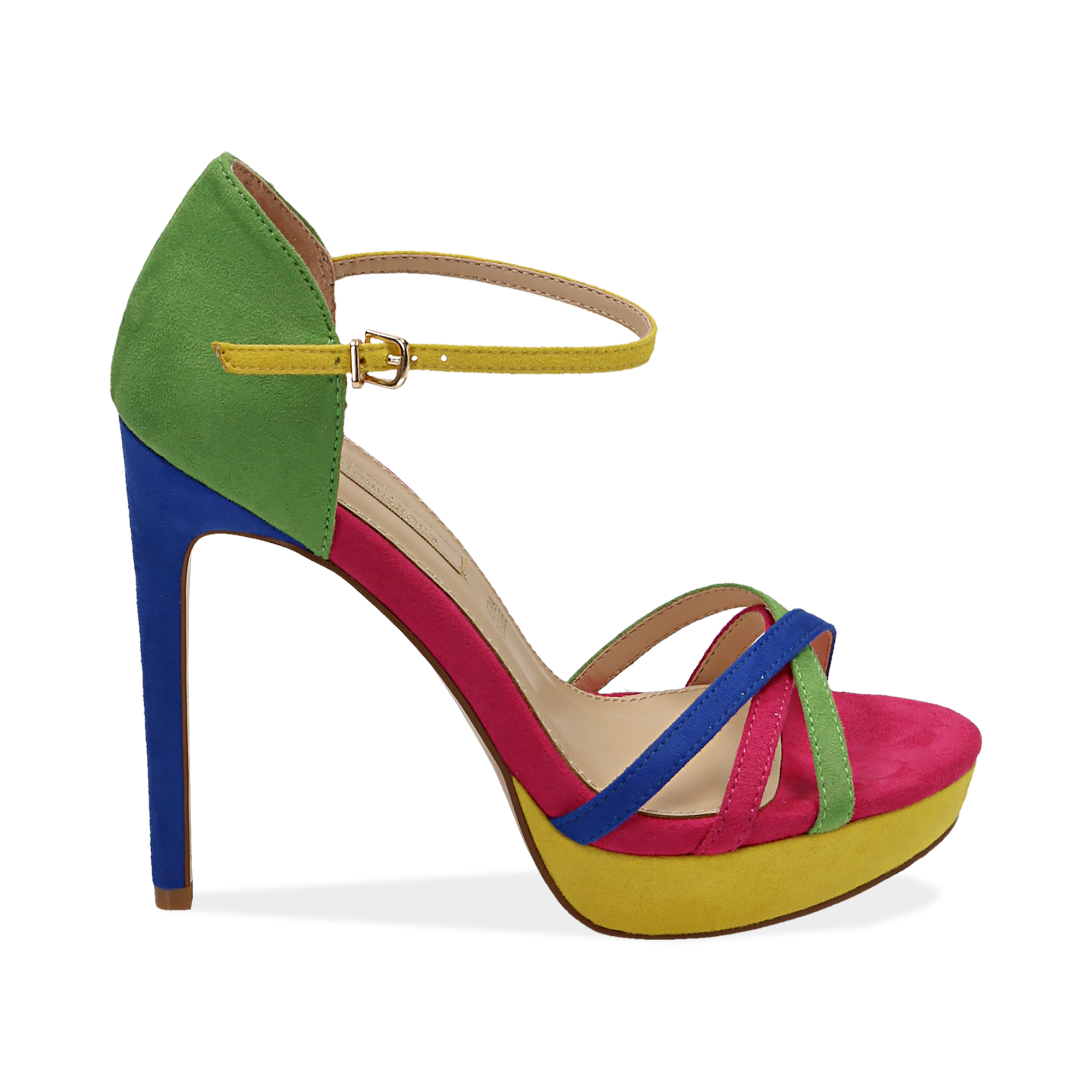 scarpe multicolor tacco