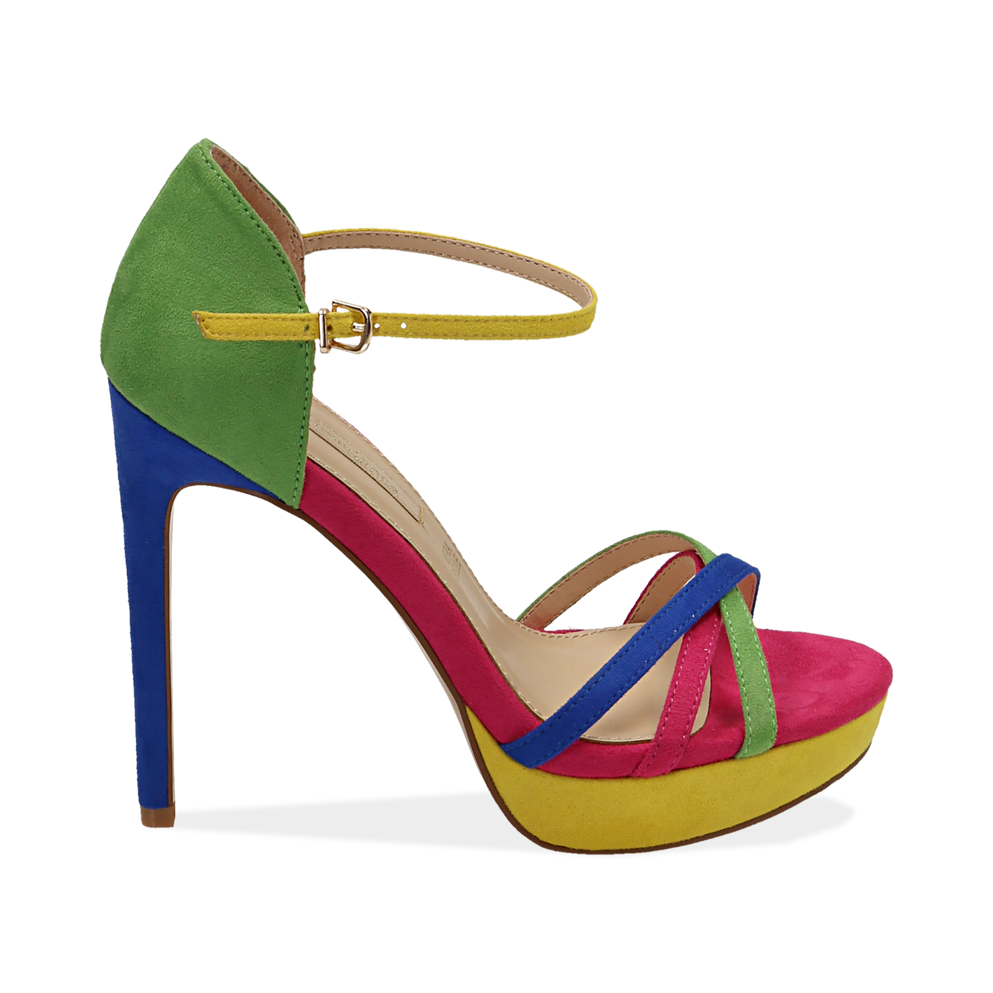 scarpe tacco multicolor