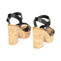 Sandalo donna con plateau in sughero nero, Primadonna, 254934301EPNERO035, 004 preview