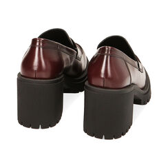 Mocassini bordeaux abrasivato, tacco 7,5 cm, Primadonna, 227505501ABBORD036, 003 preview