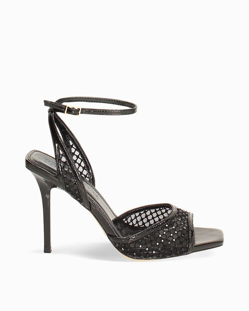 Sandalias negras con pedrer&iacute;a tac&oacute;n 9,8 cm, BLACK