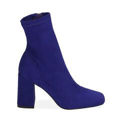 Bottines violettes en microfibre, talon 8,5 cm , Primadonna, 204910801MFVIOL036, 001 preview
