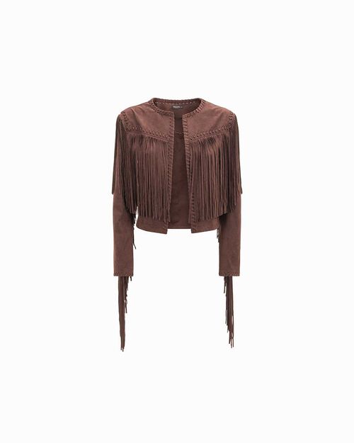 Giacca testa di moro con frange da donna, DK BROWN