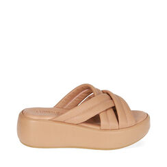 Sandalias nude de piel, cuña 5,5 cm, Primadonna, 194305147PENUDE036, 001a