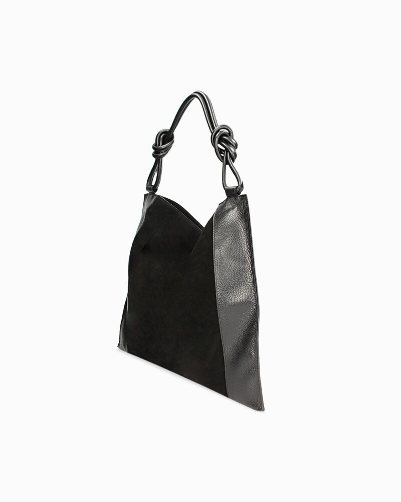 Borsa a spalla donna nera in camoscio image number null