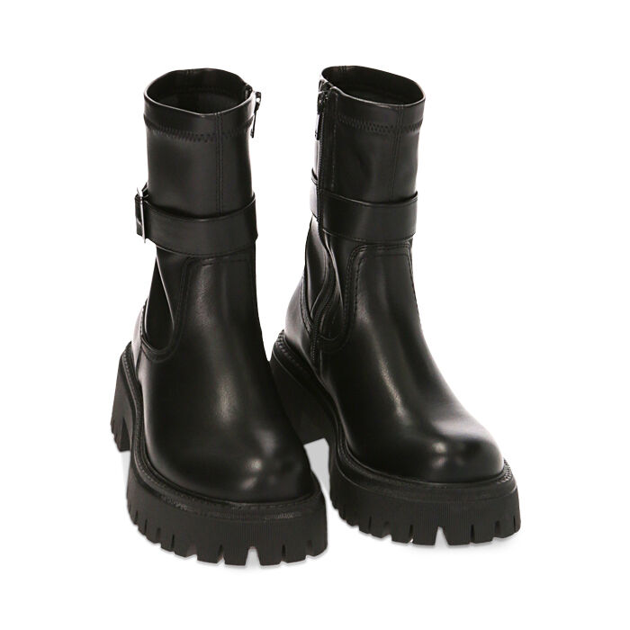 Stivaletti biker neri soft tacco 5 5 cm Primadonna Collection