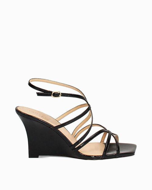WOMEN SHOES SANDAL SYNTHETIC PATENT NERO, BLACK