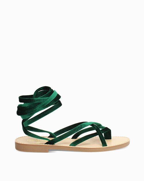Sandales basses vertes avec allure estivale, GREEN