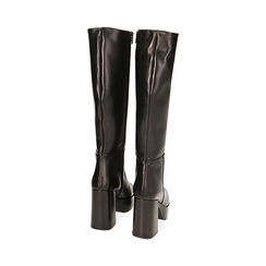 Botines negros de piel con plataforma, tacón de 10 cm, Primadonna, 20A520700PENERO035, 003 preview