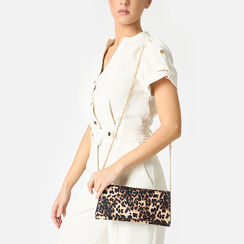 Pochette donna leopard in raso, Primadonna, 255126220RSLEOPUNI, 002a