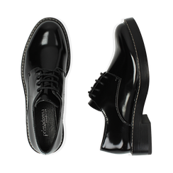 Chaussures à lacets noires abrasives, Soldés, 160685071ABNERO036, 003 preview