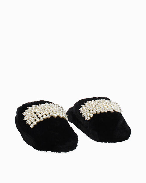 Pantoufles noires chics, BLACK