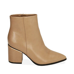 Ankle boots beige, tacco 7,5 cm , 204983961EPBEIG036, 001a