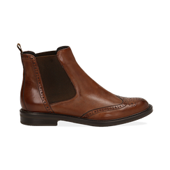 Chelsea boots cuoio in vera pelle, Stivaletti, 147729508PECUOI036, 001 preview