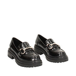 CALZATURA MOCASSINO SINTETICO COCCO NERO, Primadonna, 243012218CCNERO036, 002a