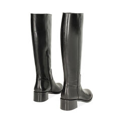 Stivale nero in pelle, tacco 5 cm, Primadonna, 24N550045PENERO035, 003 preview
