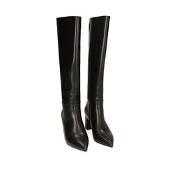 Stivali neri, tacco colonna 7 cm, Primadonna, 223026301EPNERO037, 002a