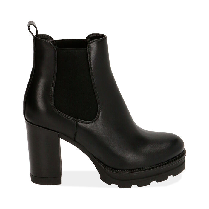 Botines Chelsea negro, tacón 9 cm | Primadonna Collection
