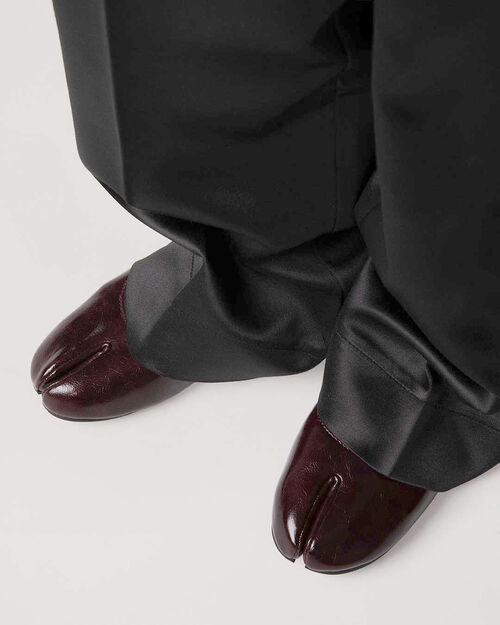 Ballerines bordeaux brillantes avec bride, BURGUNDY
