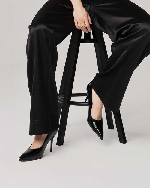 D&eacute;collet&eacute; noires talon 9 cm, BLACK