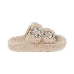 Ciabatte fluffy panna con cristalli, Primadonna, 224702218FUPANN038, 001 preview