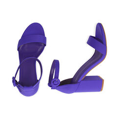 Sandali viola in lycra, tacco 9 cm , Fuori Tutto, 192783414LYVIOL035, 003 preview