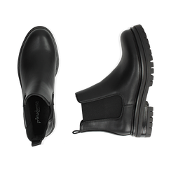 Chelsea boots neri in eco-pelle, tacco 4,5 cm , Scarpe, 140618191EPNERO036, 003 preview