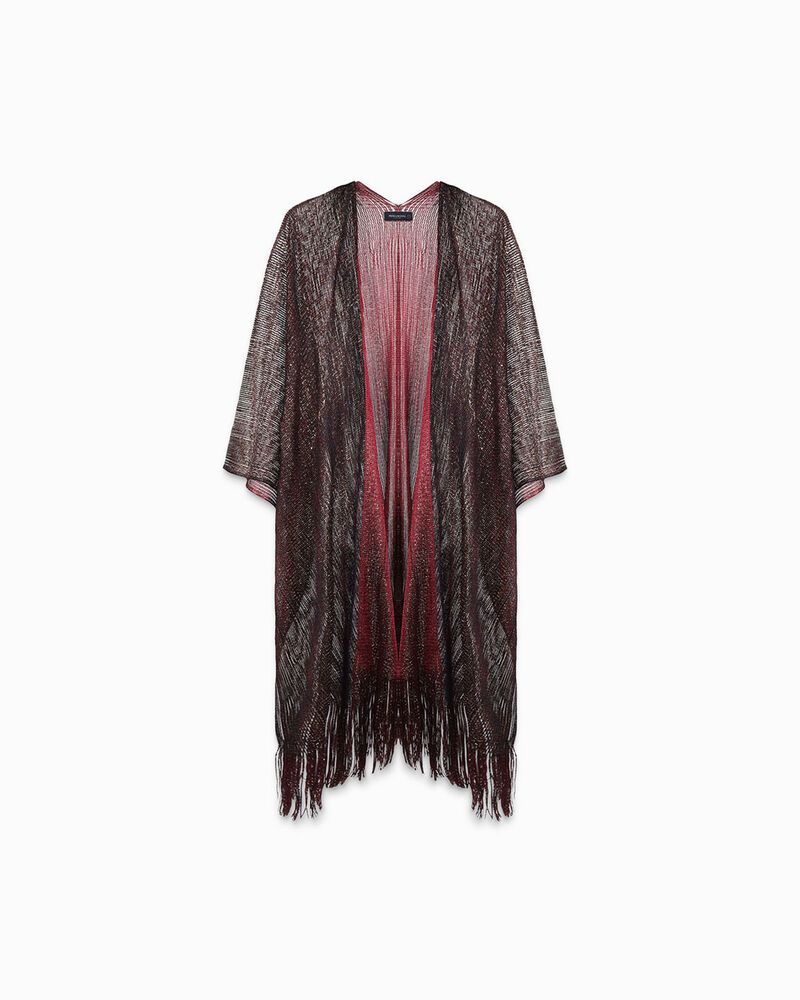 Poncho mujer burdeos en tejido image number null
