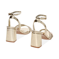 Sandali oro in laminato, tacco 7,5 cm, Primadonna, 234942118LMOROG035, 003 preview