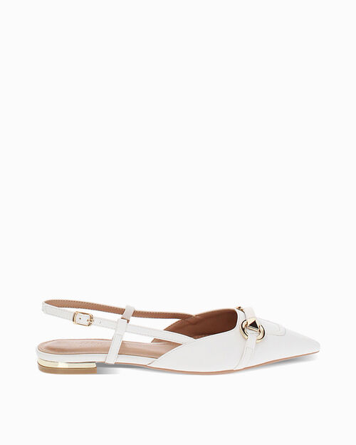 Ballerine slingback donna bianche a punta, WHITE