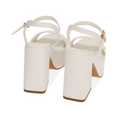 Sandali bianchi, tacco-zeppa 10,5 cm , Primadonna, 19N205311EPBIAN036, 003 preview