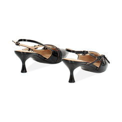 Décolleté slingback donna nere con cinturini, tacco 6 cm, Primadonna, 252118220VENERO035, 004 preview