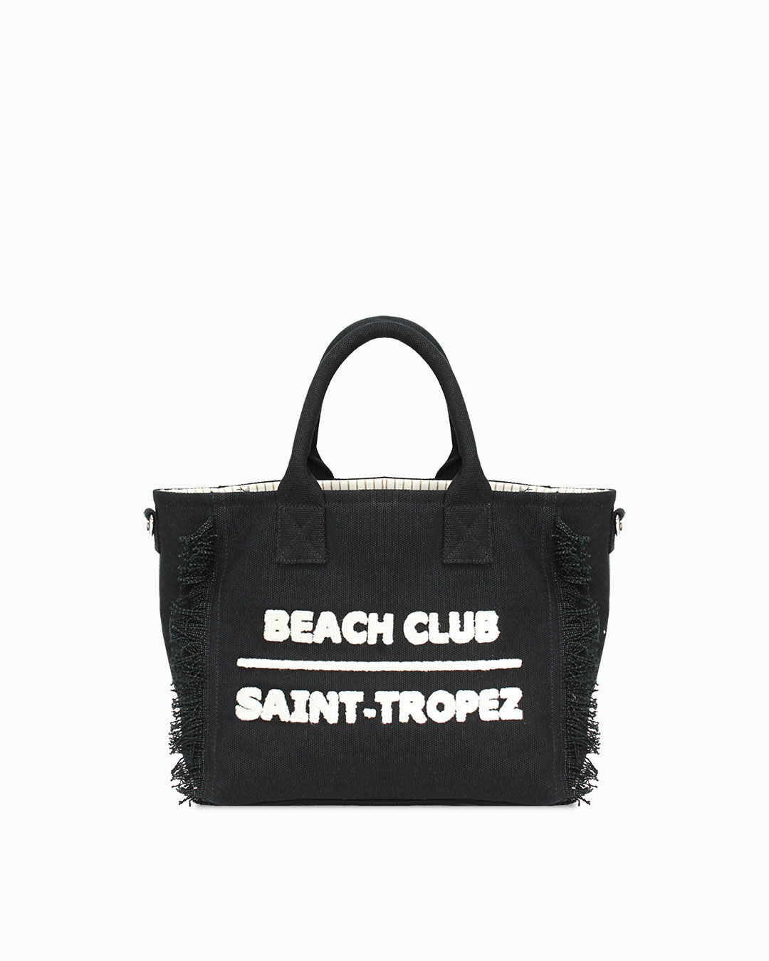 Borsa canvas nera a mano elegante