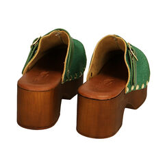 Clogs verdi in cavallino, tacco 6 cm , Primadonna, 194305215CWVERD035, 003 preview