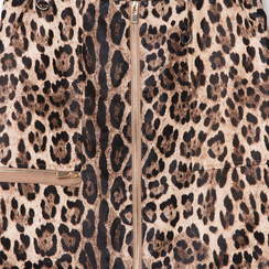 Minigonna leopard in eco-pelle con zip, Abbigliamento, 136501801EPLEOPL, 002a