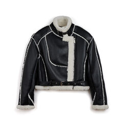 Piel de borrego negro y blanco con detalles sofisticados, Primadonna, 262501052EPNEBIL, 001a