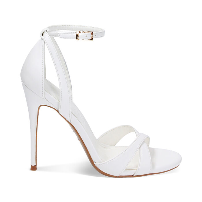 Sandali bianchi, tacco 11,2 cm, Primadonna, 232107303EPBIAN035
