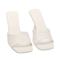 Mules bianche, tacco 9,5 cm, Primadonna, 214925607EPBIAN035, 002a
