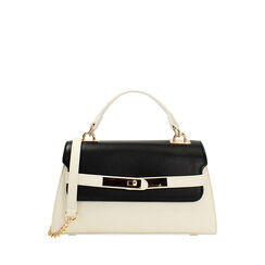Sac à main femme crème noir, Primadonna, 255100437EPPANEUNI, 001a