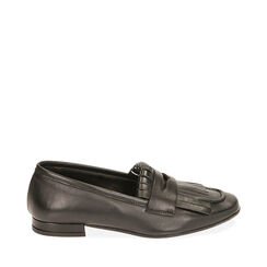 Mocassins plats en cuir noir, Primadonna, 20A580037PENERO036, 001a