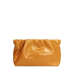 Pochette ocra lucida con tracolla removibile, Primadonna, 261751040EUOCRAUNI, 001a