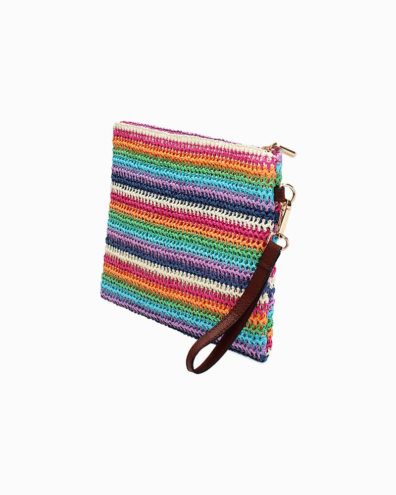 Pochette donna mare multicolor in raffia image number null