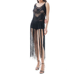Copricostume nero con frange, Primadonna, 21B492605TSNEROUNI, 001a
