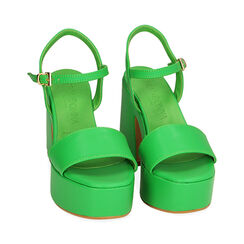 Sandali verdi, tacco-zeppa 10,5 cm , Primadonna, 19N205311EPVERD035, 002 preview