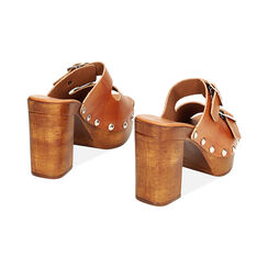 WOMEN SHOES CLOG COW LEATHER COGN, Primadonna, 234362838VACOGN035, 003 preview
