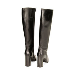 Stivali neri in pelle, tacco 9 cm, Primadonna, 229464003PENERO035, 003 preview