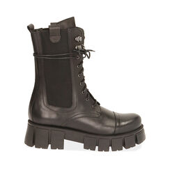 Botas negra de piel, tacón 5 cm, Primadonna, 18L603133PENERO036, 001a