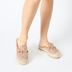 Sabots femme cognac beige en raphia, Primadonna, 254930502RFCOBE035, 002a