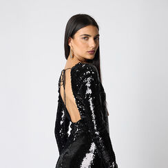 Robe noire en paillettes avec des détails uniques, Primadonna, 26C925117PLNEROL, 003 preview