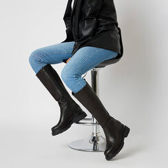 Bottes noires en cuir lavé avec détails élégants, Primadonna, 261050505PANERO036, 002 preview